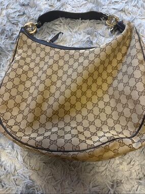 Gucci twin Beige GG Monogram Shoulder Hobo with Gold-Tone Hardware